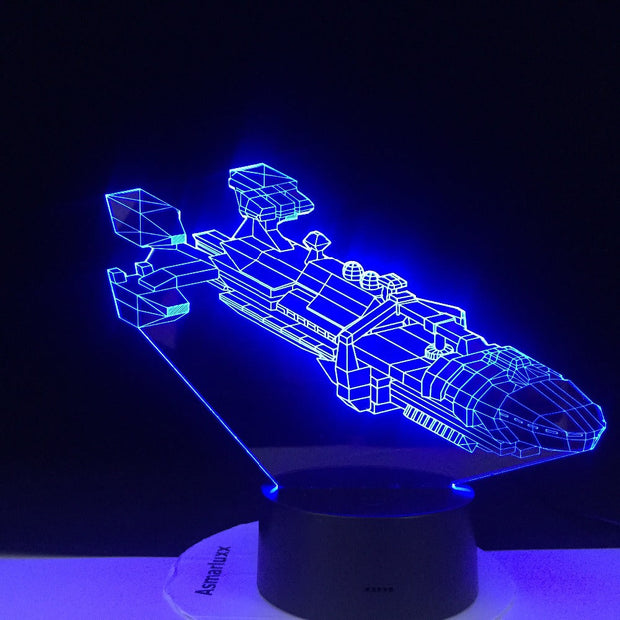 3D led Spaceship Space Fighter 7 Colorful Gradients LED Acrylic Plate Desk Lamp Bedroom Decoration Night Light Dropshipping
