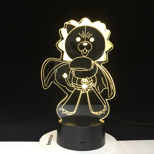 Anime Figure Kon 3D Night Light Home Bedroom Table Decoration for Children's Festival Birthday Gifts Acrylic 7 Color Changes LED Lamp
