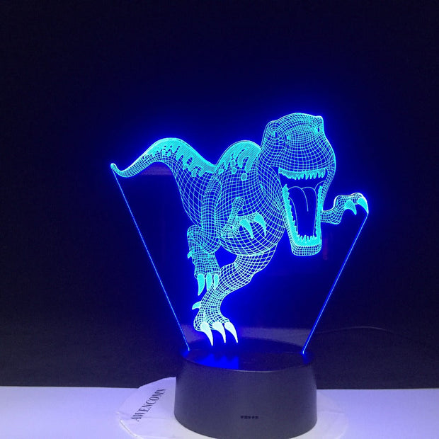 Dinosaur Visual Optical Illusion Kids Table Lighting 7 Colors Changing Light Fixtures LED 3D Night Light illuminator Dropshiping