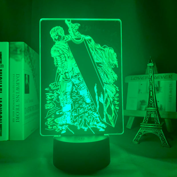 Acrylic Led Night Light Anime Berserk Guts for Bedroom Decorative Nightlight Room Table Lamp Birthday Gift 3d Led Lamp Manga