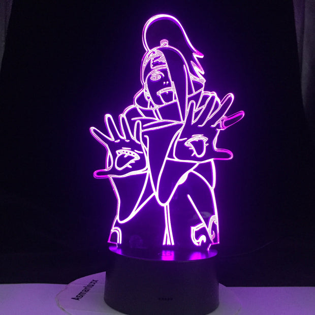 Deidara Anime Figure 3D LED Lamp one Bedroom Table Decoration Small Night Light for Children's Festival Birthday Gifts 7 Color Changes With Remote Control Night Light
