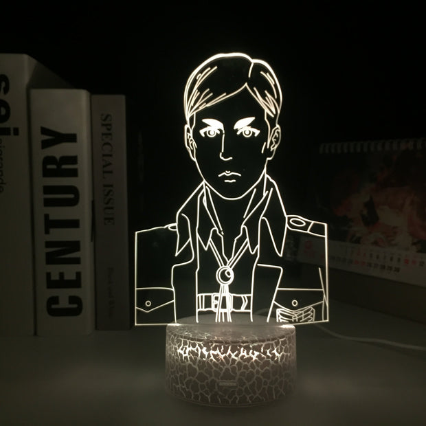 Attack on Titan Erwin Smith 3D Lamp Home Bedroom Table Decoration Small Night Light for Kids Multiple Color Changes With Remote Control