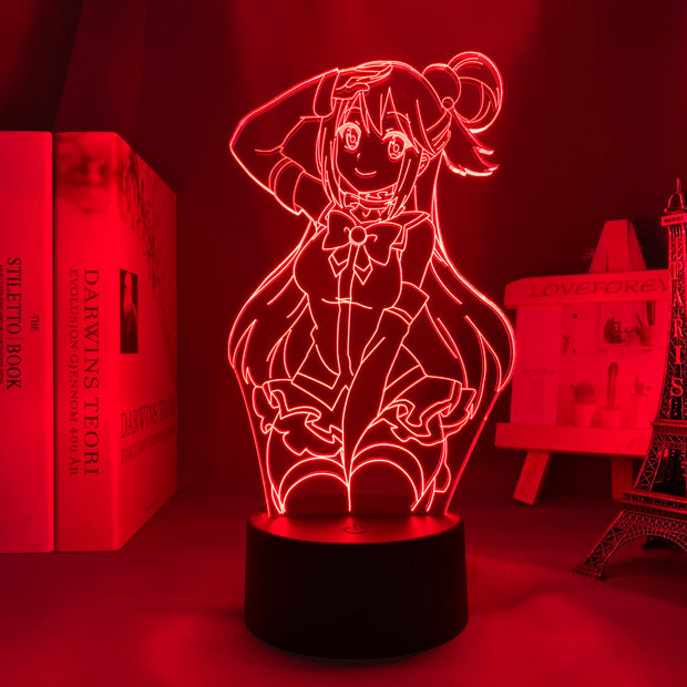 Anime Led Light KonoSuba Aqua for Kids Bedroom Decor Night Light Brithday Gift Manga KonoSuba Room Desk 3d Lamp Acrylic