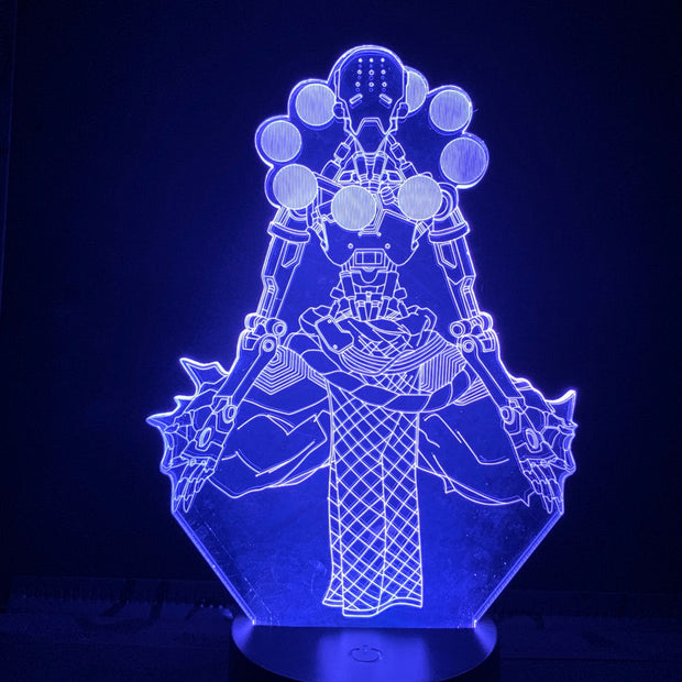 Hero Tekhartha Zenyatta Adventurer 3D Illusion Overwatch Wandering Mechanical Monks 3d Lamp for Boy Kid Gift Led Night Light