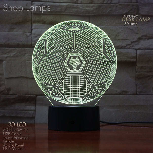 Wolves FC 3D Lamp