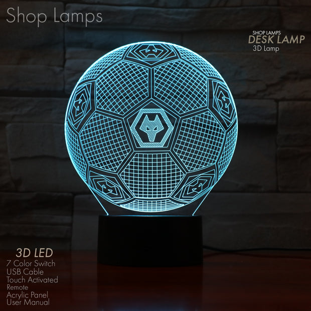 Wolves FC 3D Lamp