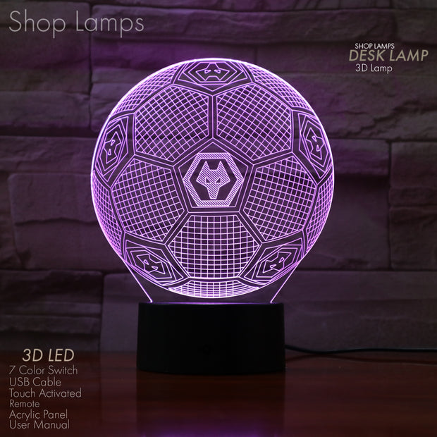 Wolves FC 3D Lamp