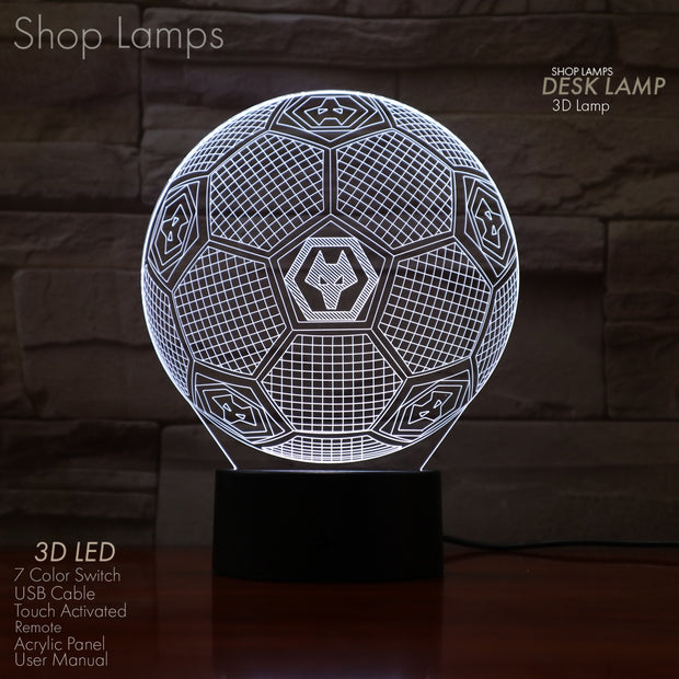 Wolves FC 3D Lamp