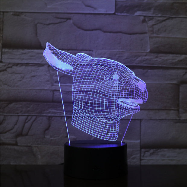 3D LED Lamp Dog Illusion Night Light Visual USB Cable Bedroom Desk Table Home Decor Creative For Kids Christmas Gift 2584