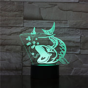 7 Color Fish Shape 3D LED Night Light RGB Mood Animal USB Touch Desk Table Lamp Home Bedroom Party Decor For Kids Gift Drop 1545