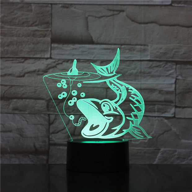 7 Color Fish Shape 3D LED Night Light RGB Mood Animal USB Touch Desk Table Lamp Home Bedroom Party Decor For Kids Gift Drop 1545