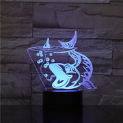 7 Color Fish Shape 3D LED Night Light RGB Mood Animal USB Touch Desk Table Lamp Home Bedroom Party Decor For Kids Gift Drop 1545