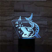 7 Color Fish Shape 3D LED Night Light RGB Mood Animal USB Touch Desk Table Lamp Home Bedroom Party Decor For Kids Gift Drop 1545