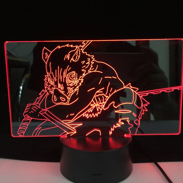 Acrylic Led Night Light Anime Demon Slayer Agatsuma Zenitsu Figure for Kids Child Bedroom Decor Cool Kimetsu No Yaiba Lamp Gift