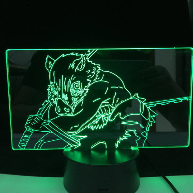 Acrylic Led Night Light Anime Demon Slayer Agatsuma Zenitsu Figure for Kids Child Bedroom Decor Cool Kimetsu No Yaiba Lamp Gift
