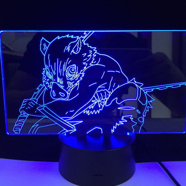 Acrylic Led Night Light Anime Demon Slayer Agatsuma Zenitsu Figure for Kids Child Bedroom Decor Cool Kimetsu No Yaiba Lamp Gift
