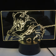 Acrylic Led Night Light Anime Demon Slayer Agatsuma Zenitsu Figure for Kids Child Bedroom Decor Cool Kimetsu No Yaiba Lamp Gift