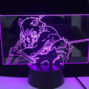 Acrylic Led Night Light Anime Demon Slayer Agatsuma Zenitsu Figure for Kids Child Bedroom Decor Cool Kimetsu No Yaiba Lamp Gift