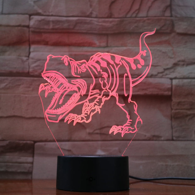 USB Dinosaur Lamp Novelty Touch Switch Desk LED Night Light 7 Colorful Table Acrylic Lampe Kids Christmas Toys Birth Gift 748