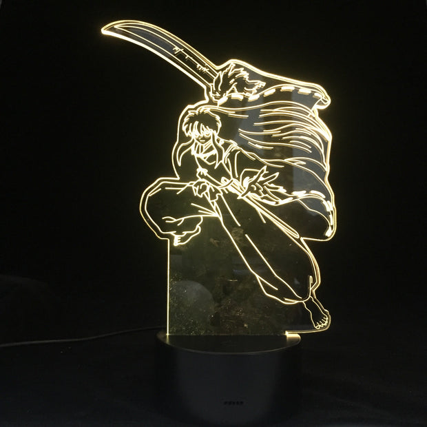 3d Led Lamp Anime Inuyasha for Bedroom Decorative Nightlight Birthday Gift Room Lamp Acrylic Led Night Light Inuyasha
