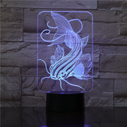 7 Color Changing Fishing 3D Lamp USB Charger Fish 3D Night Light Touch Button Remote Control Table Lamps Friends Kids Gift 1733