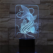 7 Color Changing Fishing 3D Lamp USB Charger Fish 3D Night Light Touch Button Remote Control Table Lamps Friends Kids Gift 1733