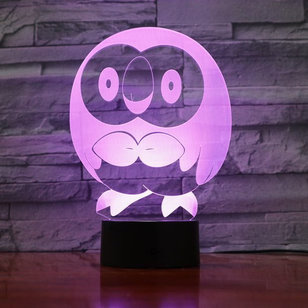 Cartoon Lovely Owl 3D Lamp Acrylic LED Animal Bird Night Light Lamp Baby Sleepping Atmosphere lamp Bedroom Light 841