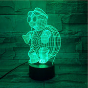 Cartoon 3D Innovative Cute Tortoise Night Light Atmosphere Table LED Lamp luminaria Colorful Illusion Mood Decorative Gift 512