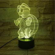 Cartoon 3D Innovative Cute Tortoise Night Light Atmosphere Table LED Lamp luminaria Colorful Illusion Mood Decorative Gift 512