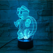 Cartoon 3D Innovative Cute Tortoise Night Light Atmosphere Table LED Lamp luminaria Colorful Illusion Mood Decorative Gift 512