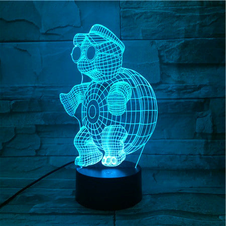 Cartoon 3D Innovative Cute Tortoise Night Light Atmosphere Table LED Lamp luminaria Colorful Illusion Mood Decorative Gift 512