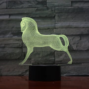 3D LED Lamp Pony Horse Animal 7 Colors Change USB Acrylic Small Night Light christmas Atmosphere Lights For Kids Toys 1100