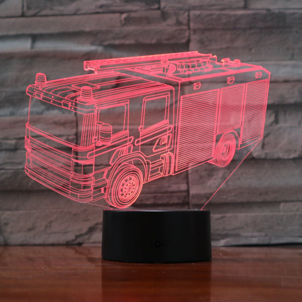 Fire Truck 3D Lamp