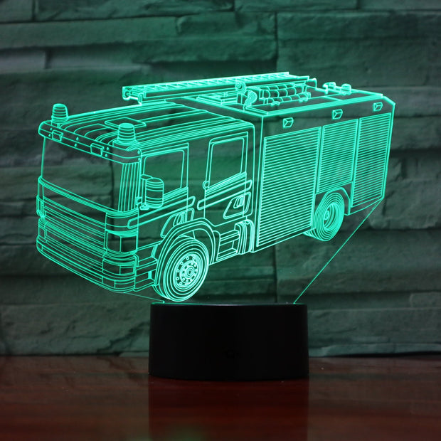 Fire Truck 3D Lamp