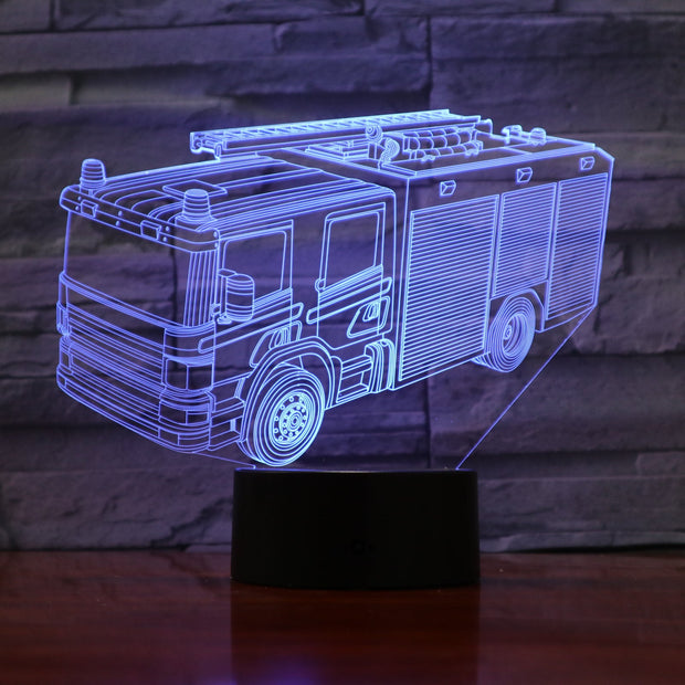 Fire Truck 3D Lamp