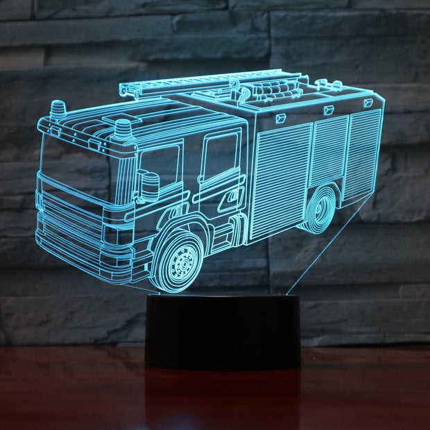 Fire Truck 3D Lamp