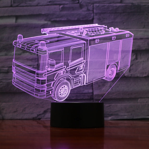 Fire Truck 3D Lamp
