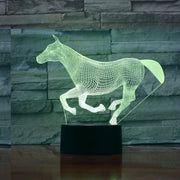 7 Colors Changing Animal LED Night light runing Horse 3D Desk Table Lamp USB Luces Navidad Lampara Baby Kid Birthday Gift 750