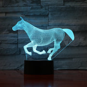 7 Colors Changing Animal LED Night light runing Horse 3D Desk Table Lamp USB Luces Navidad Lampara Baby Kid Birthday Gift 750