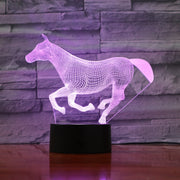 7 Colors Changing Animal LED Night light runing Horse 3D Desk Table Lamp USB Luces Navidad Lampara Baby Kid Birthday Gift 750