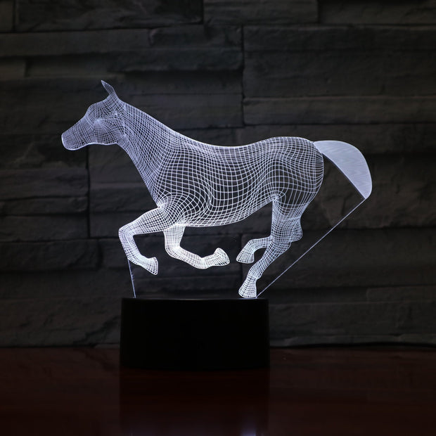 7 Colors Changing Animal LED Night light runing Horse 3D Desk Table Lamp USB Luces Navidad Lampara Baby Kid Birthday Gift 750