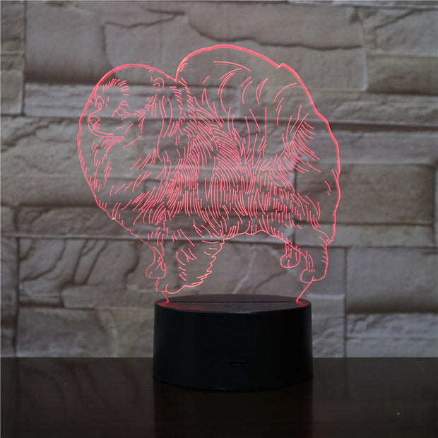 3D Animal Night Light LED Nightlight Dog Table Lamp Decoration Children Birthday New Year Christmas Friend Gift 1898