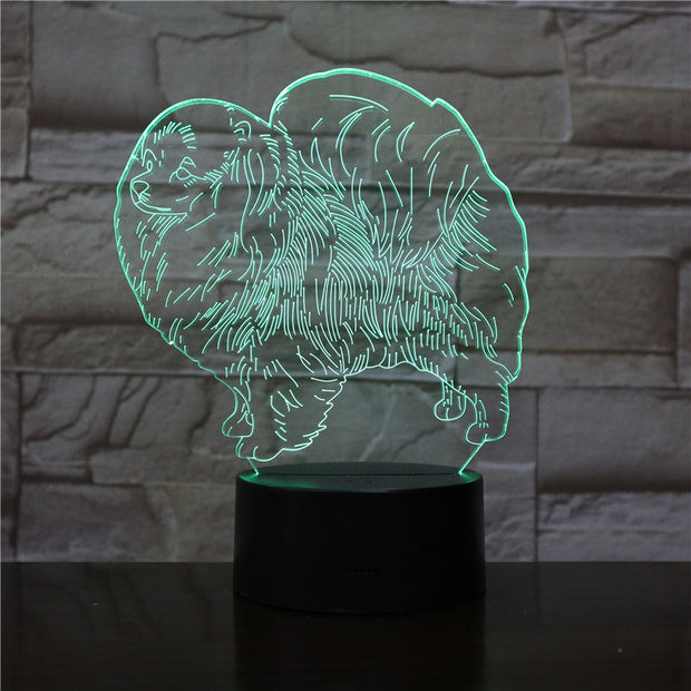 3D Animal Night Light LED Nightlight Dog Table Lamp Decoration Children Birthday New Year Christmas Friend Gift 1898