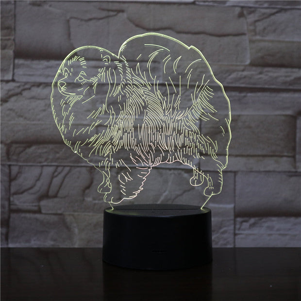 3D Animal Night Light LED Nightlight Dog Table Lamp Decoration Children Birthday New Year Christmas Friend Gift 1898