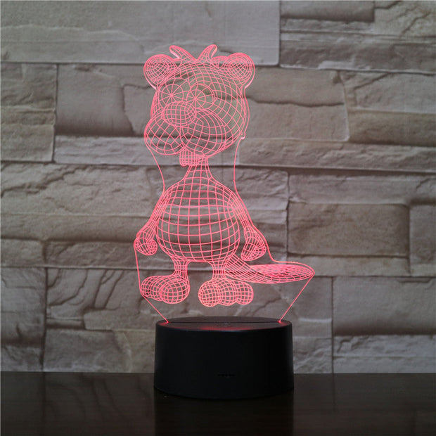 Cute Dog Lamp 3D Night Light Kid Toy LED 3D Touch Table Lamp 7 Colors Flashing LED Light Christmas Decorations for Home 1947