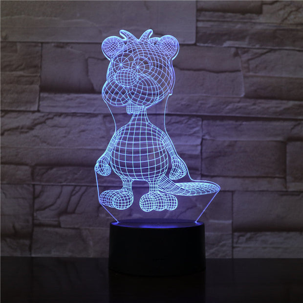 Cute Dog Lamp 3D Night Light Kid Toy LED 3D Touch Table Lamp 7 Colors Flashing LED Light Christmas Decorations for Home 1947