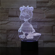 Cute Dog Lamp 3D Night Light Kid Toy LED 3D Touch Table Lamp 7 Colors Flashing LED Light Christmas Decorations for Home 1947