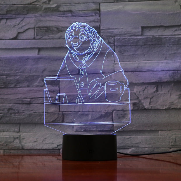 Flash The Sloth 3D Lamp