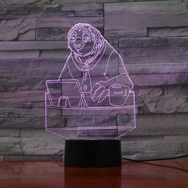 Flash The Sloth 3D Lamp