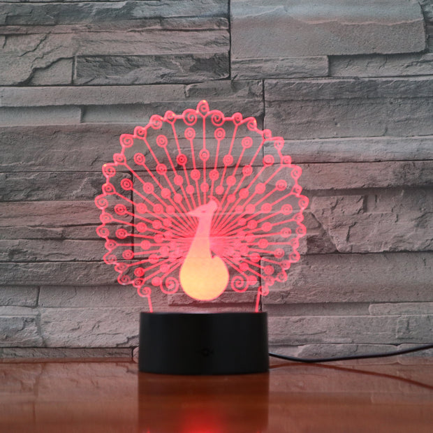 Peacock 3D Lamp